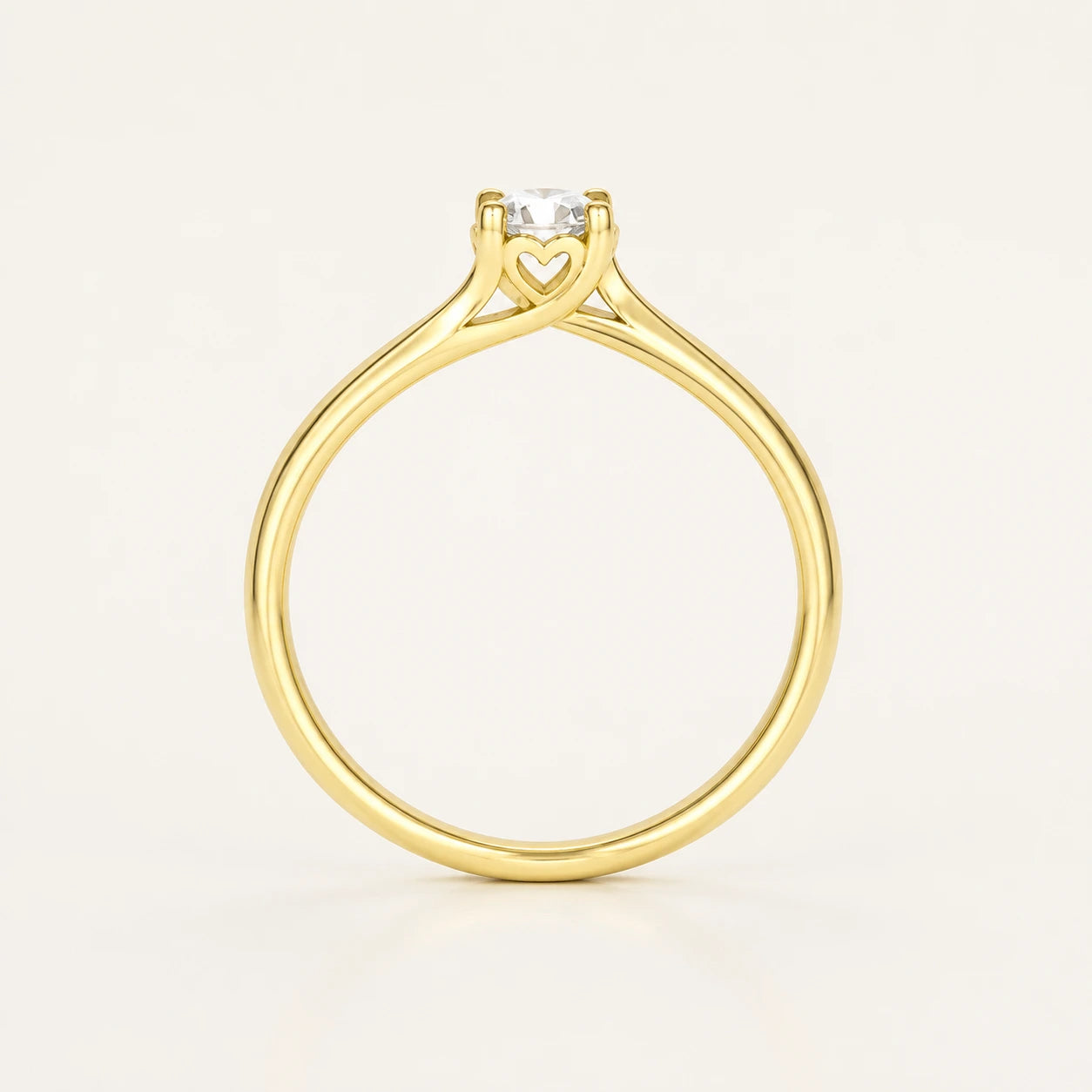 Anillo solitario con diamante de laboratorio de 0.28 Qt corte redondo