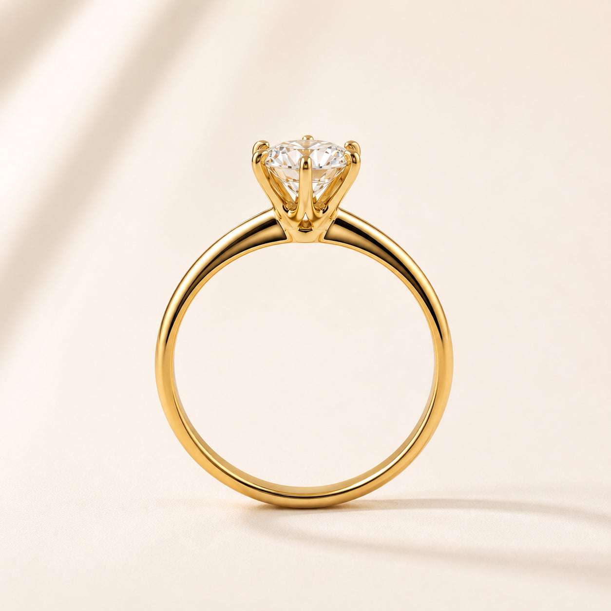 Anillo solitario con diamante de 1 Qt. Corte redondo
