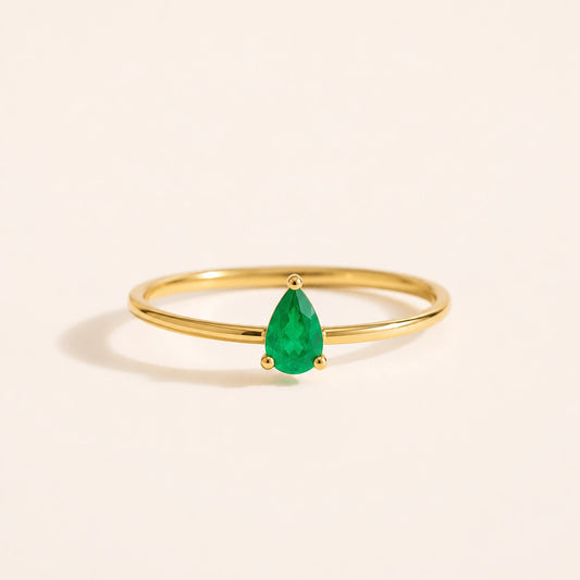 Anillo solitario de esmeralda